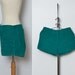 vintage shorts / turquoise green corduroy