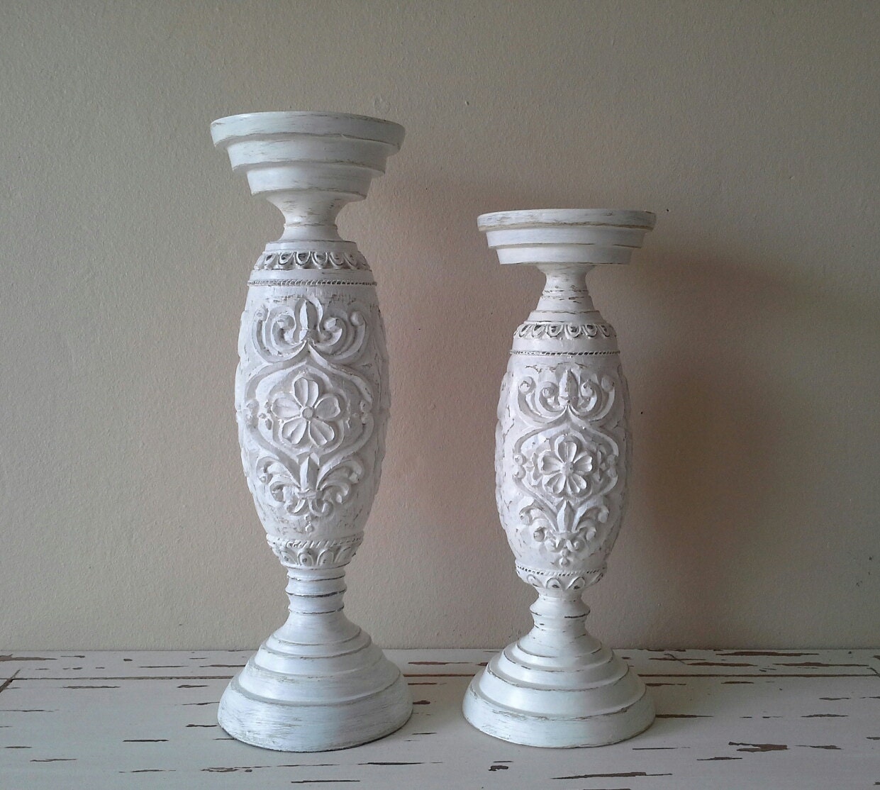 Candle holders, candle sticks, wedding candle holders, Cottage chic, Beach home decor
