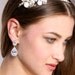 wedding jewelry bridal jewelry wedding earrings bridal earrings Clear white teardrop AAA cubic zirconia on oval cz post