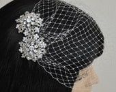 BIRDCAGE VEIL ,bridal comb, (2 items),bridal veil wedding, Bridal Hair comb,,bridal head piece,bridal hair accessorieswith