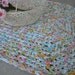 Rag Rug Crochet Handmade Repurposed Vintage Linens Oval Pink Blue Green Yellow Cottage Style Home Decor by AMarigoldLife
