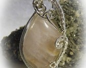 Rose Quartz wire Wrapped Stone Pendant