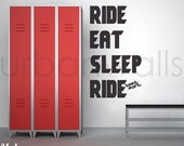 Vinyl Wall Sticker Decal Art - Ride. Eat. Sleep. Ride More