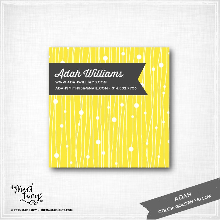 ADAH - vine / flag personalized Mommy / Business Cards - set of 50 / calling cards