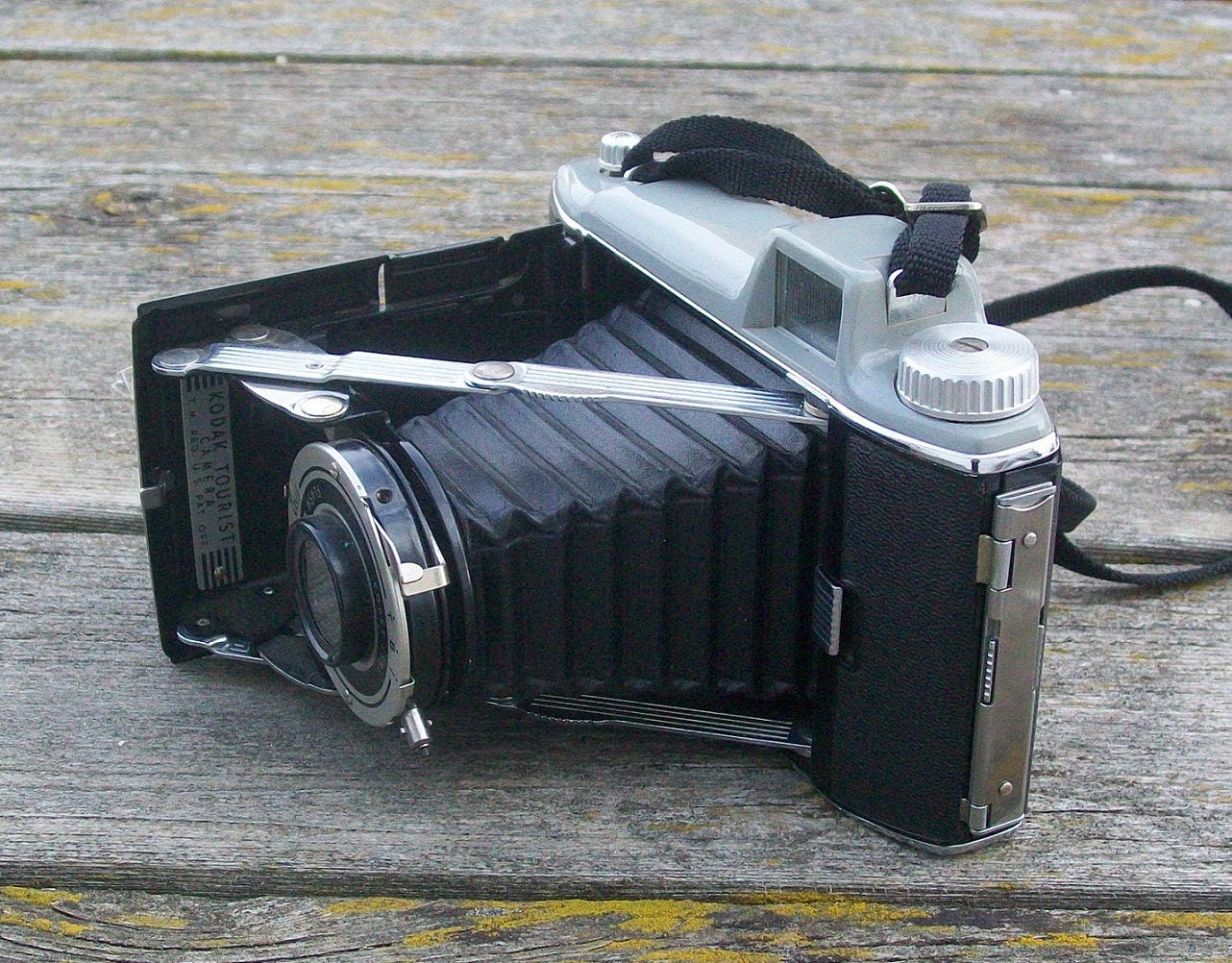 Vintage Kodak Tourist Camera 1940s Display Prop Folding Camera
