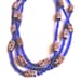 Three Strand glass bead necklace cobalt blue beads and Italian Murano vintage beads with MOP and sterling silver