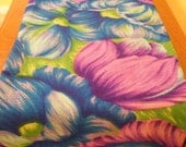 Beautiful Vintage 60s Hawaiian Fabric In A Large Floral Print