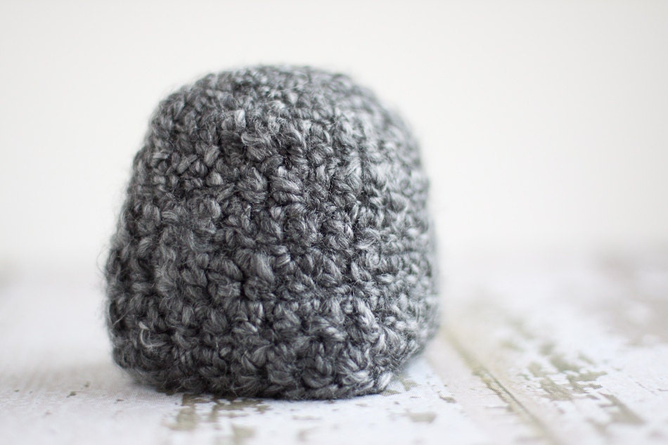 Charcoal newborn hat for photo prop