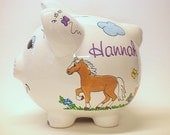 Personalized Piggy Bank Horses