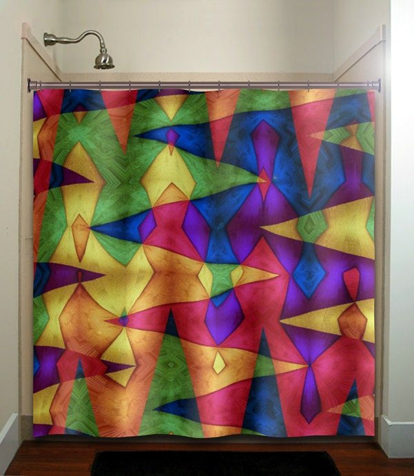 multi color carnival chevron shower curtain bathroom decor fabric kids bath white black custom duvet cover rug mat window