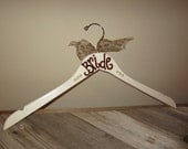 custom painted IVORY hangers for weddings, bridesmaids, flower girls, wedding party, and brides