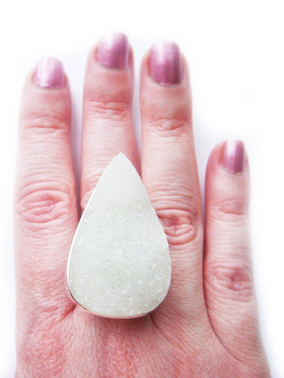 The Snow Queen White Druzy Ring
