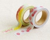 2 Set - Childlike Pastel Crayon Graffiti Adhesive Masking Tapes (0.6in)