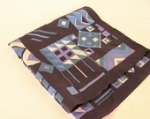 EQUATIONS 70s Cool Blues Geometric Abstract Square Scarf