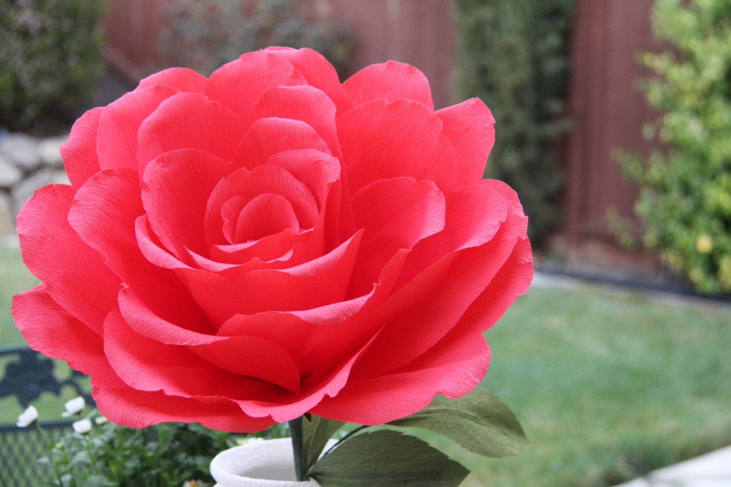 Giant Paper Rose -- Oversized Paper Flower -- Bridal Bouquet- Wedding-- Crepe Paper Rose