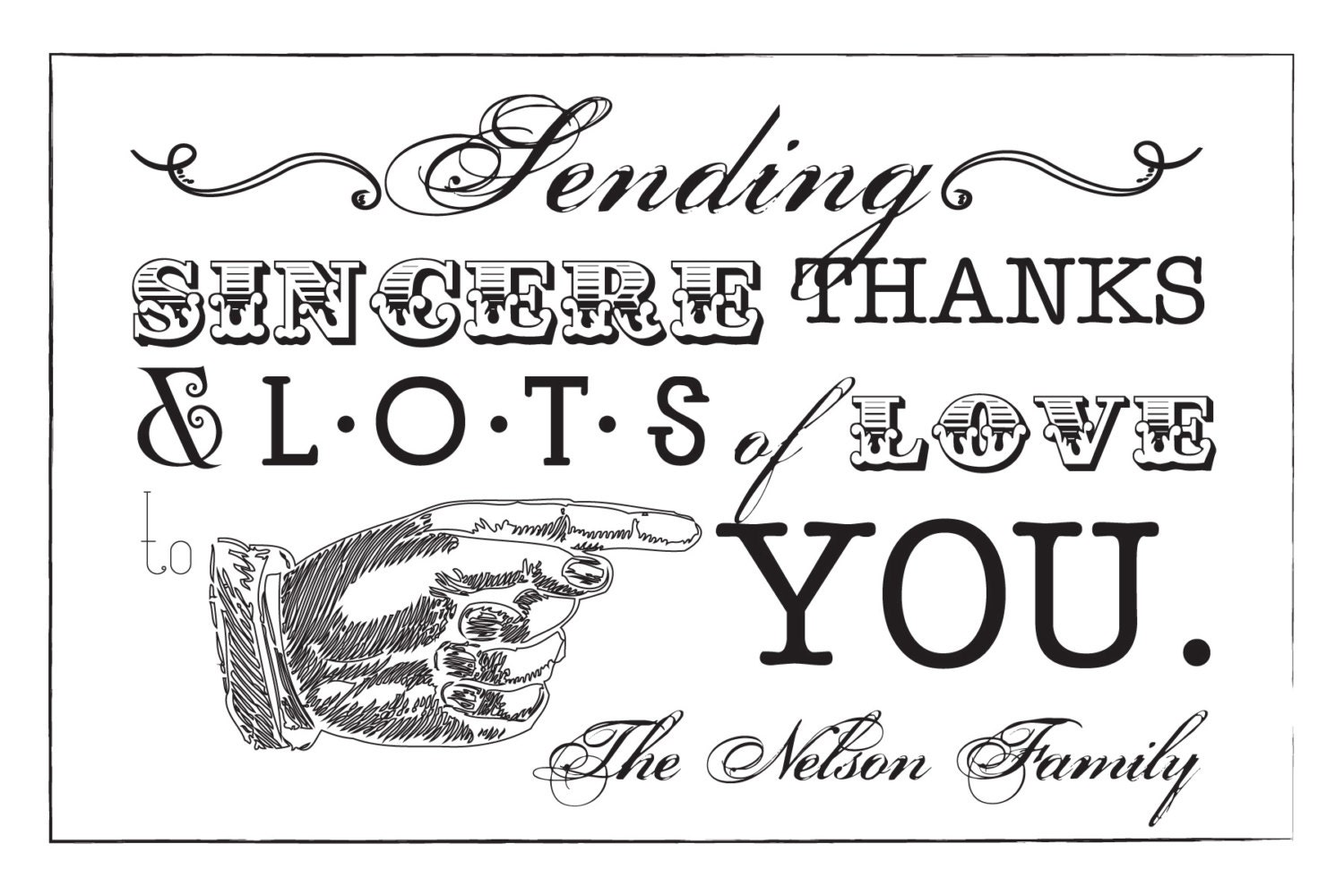 Christmas Thank You Card - Vintage Postcard