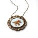 Mr. Triceratops- hand embroidered necklace, dinosaur, colorful, dino