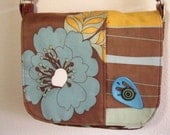custom messenger bags in brown, yellow & soft green blue