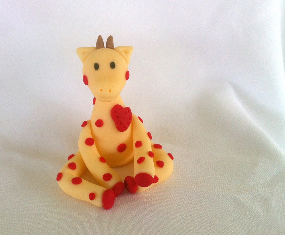 Valentine's Day Baby Party Sugar Giraffe Cake Topper - Cake or cupcake Decorations for Jungle Parties and now for your valentines day Il_170x135