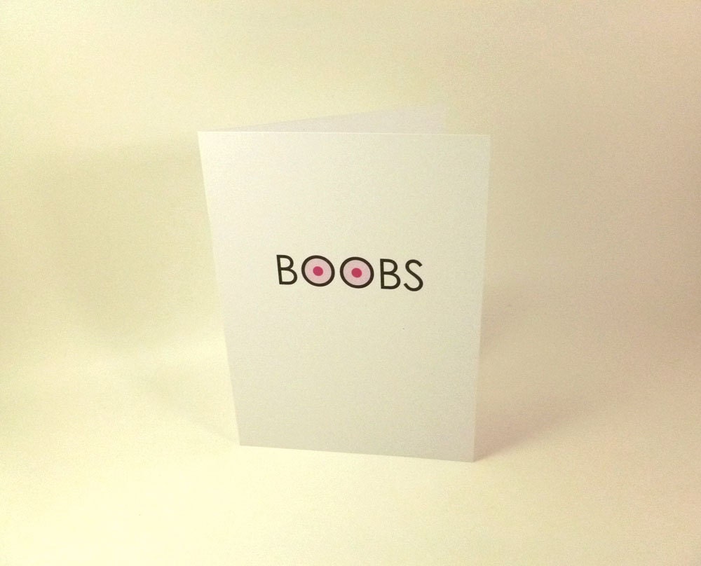 Funny Valentine's Day card - "BOOBS" - for anyone who loves boobs