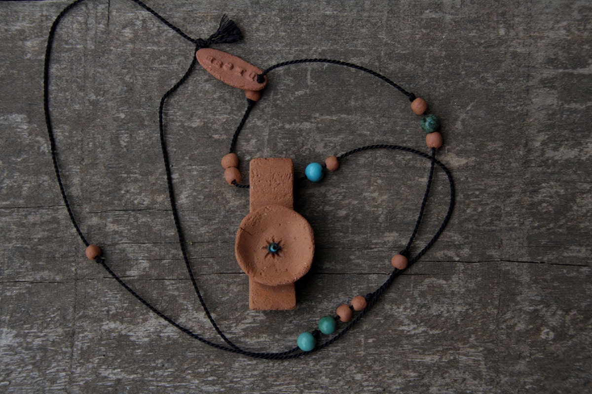 Dream - handbuilt ceramic pendant necklace