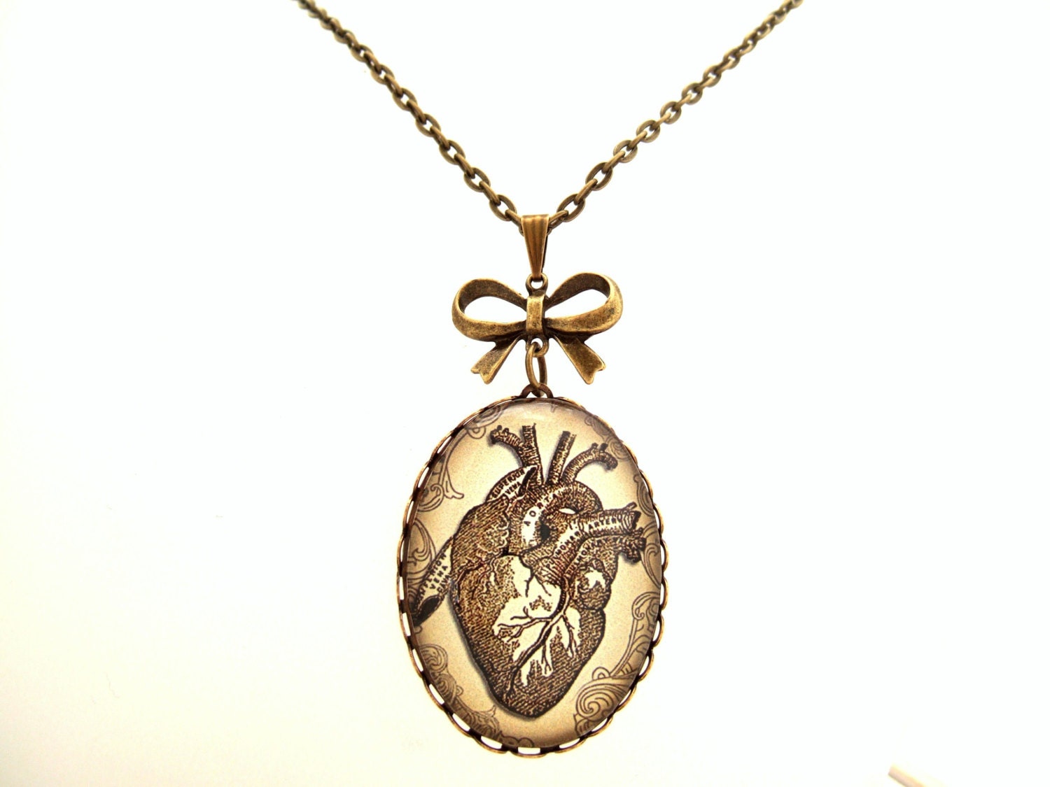 Anatomy Necklace Anatomical Heart Necklace UK Seller Anatomy Jewelry Anatomy Jewellery UK Heart Cameo