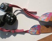 Charlie the PURPLE Chameleon Size (1) Leather Buckled Camera Neck Strap by Magpie Accessories