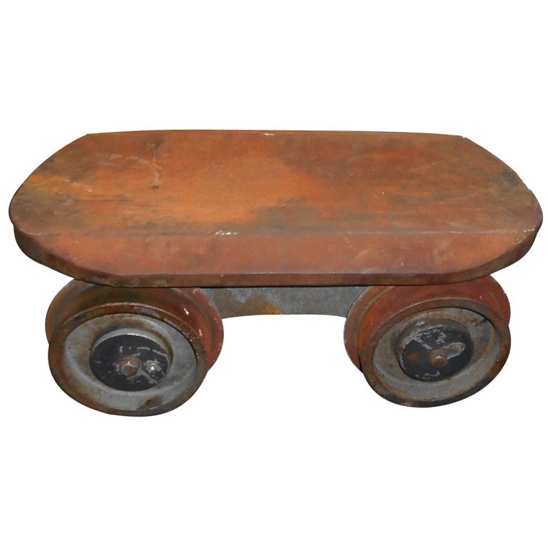 Industrial Cast-iron Railroad Cart from mid-western brewery