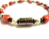 Magnetic Hematite Anklet, High Powered Red Pearl Magnetic Anklet
