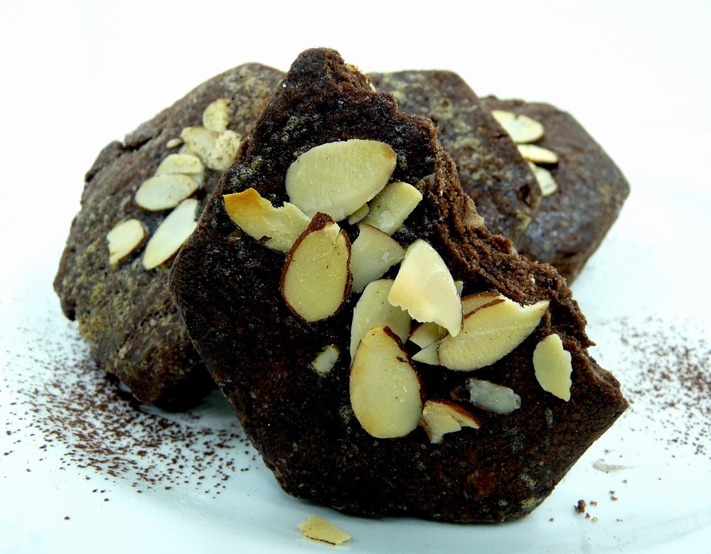 Chocolate Amaretto cookies with toasted almonds - perfect tea or coffee lover gift - TheGroovyBaker