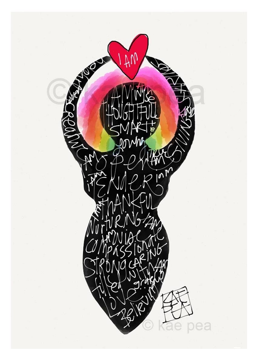 I AM Rainbow Goddess from my Original Illustration