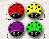 Ponytail Holders Set of 4 Your Choice Of Colorful Ladybug Prints "Buy 3 get 1 Free"  007PT