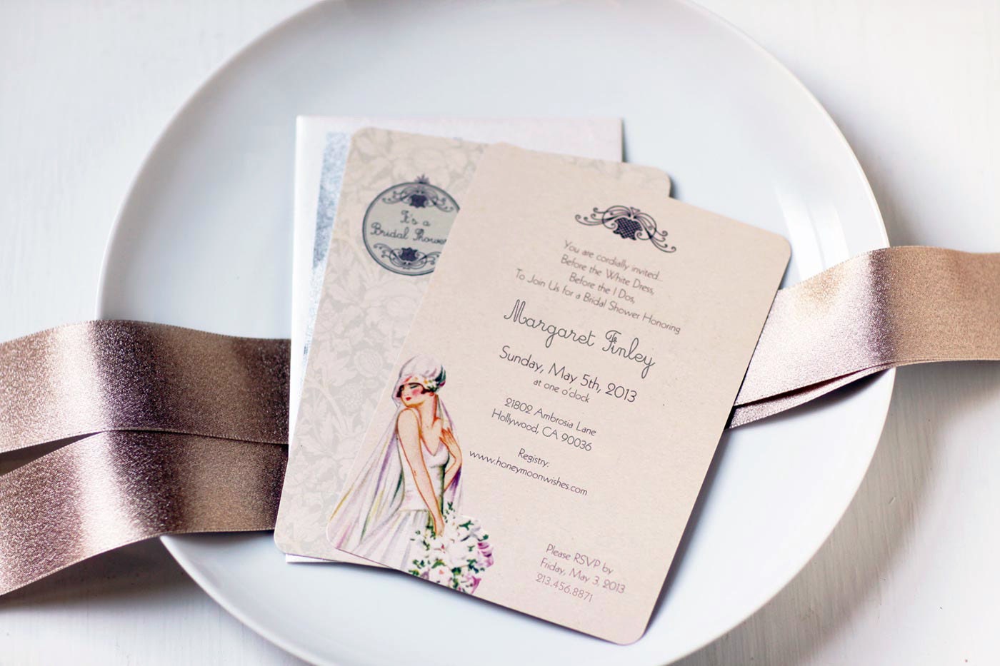 Custom Bridal Shower Invitations - Set of 50 Blushing Bride