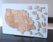 USA Rivers & Lakes Map Puzzle - Birch Plywood