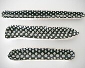 Sculptural, Functional Black and White Cosmic Crocodile with dots / Ceramic, Stoneware, Handmade, Delicate / "COSMIC CROCODILES"