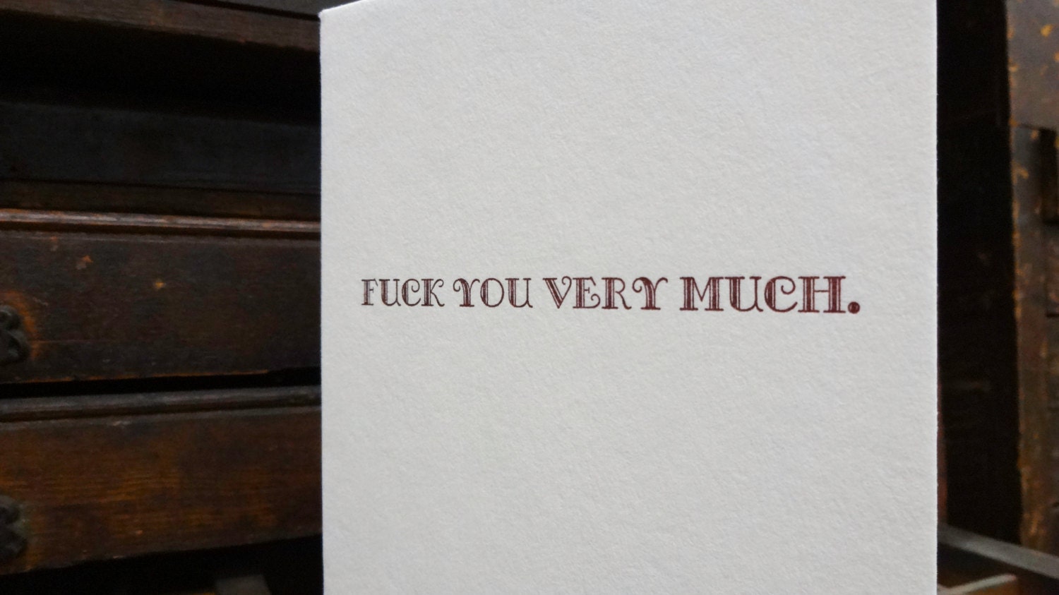 Letterpress Card - F-you very much
