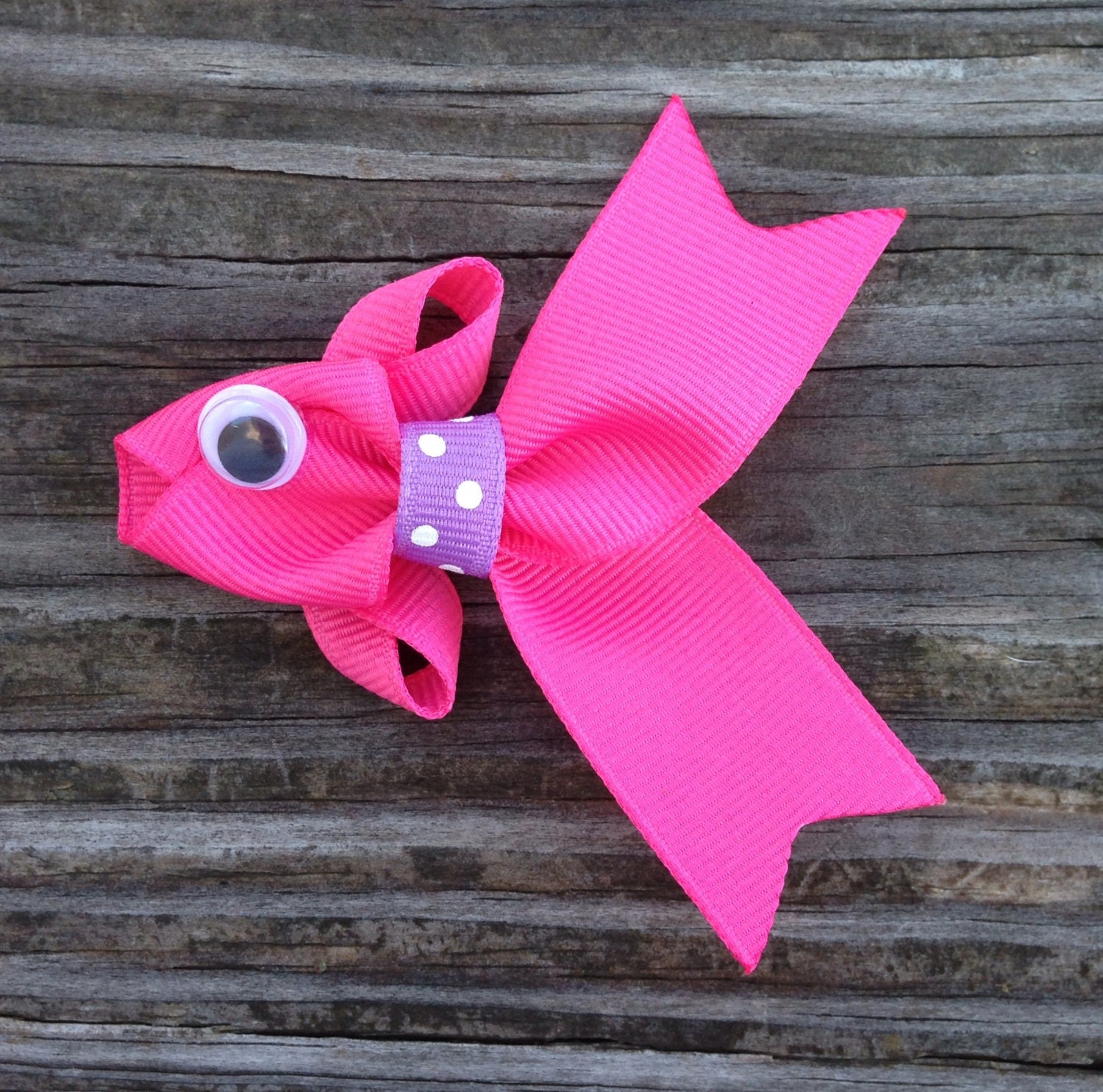Hot Pink Tropical Fish Ribbon Sculpture Hair Clip - Toddler Hair Clips - Girls Hair Accessories... Free Shipping Promo