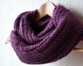 Purple Loop Scarf - Infinity Crochet Scarf Double Wrap