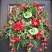 Frog Wreath, Woodsy Summer Wreath, Red Spring Summer Wreath, Designer Wreaths