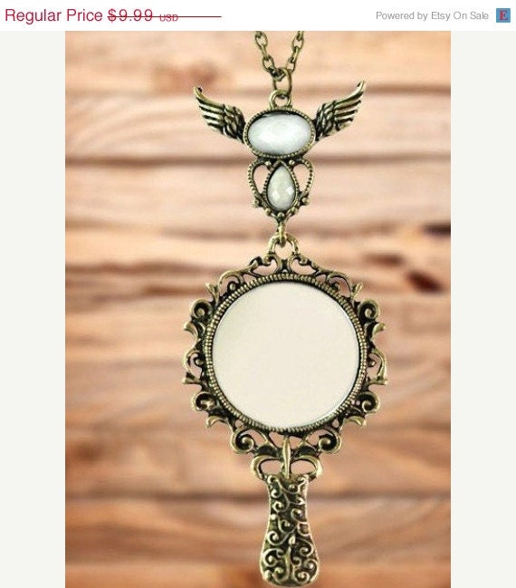 75% OFF CLEARANCE Wing Accent Mirror Pendant Necklace