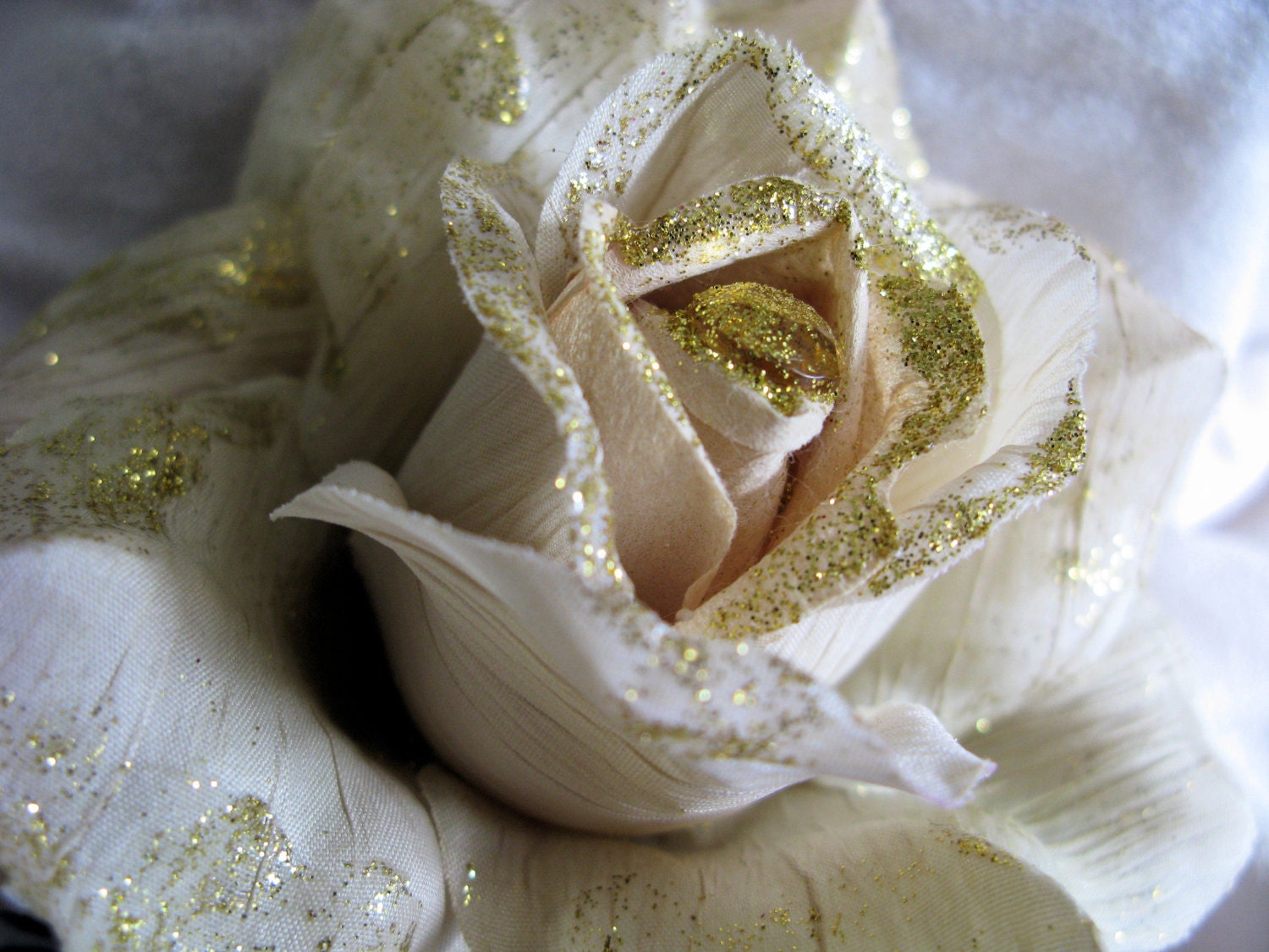 Cream Silk Rose Hair Flower