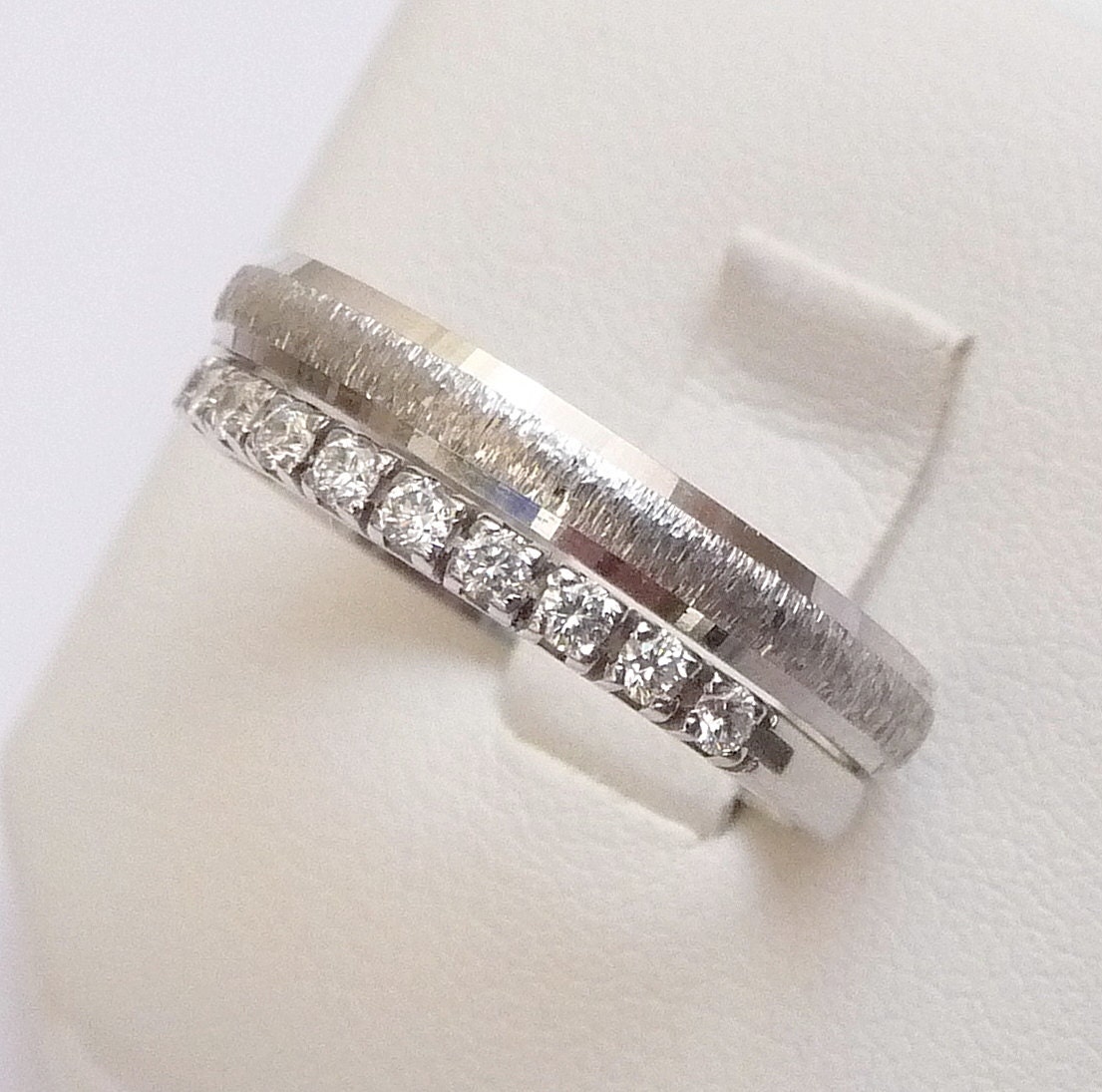 Wedding bands set diamond engagement ring white gold wedding ring eternity ring