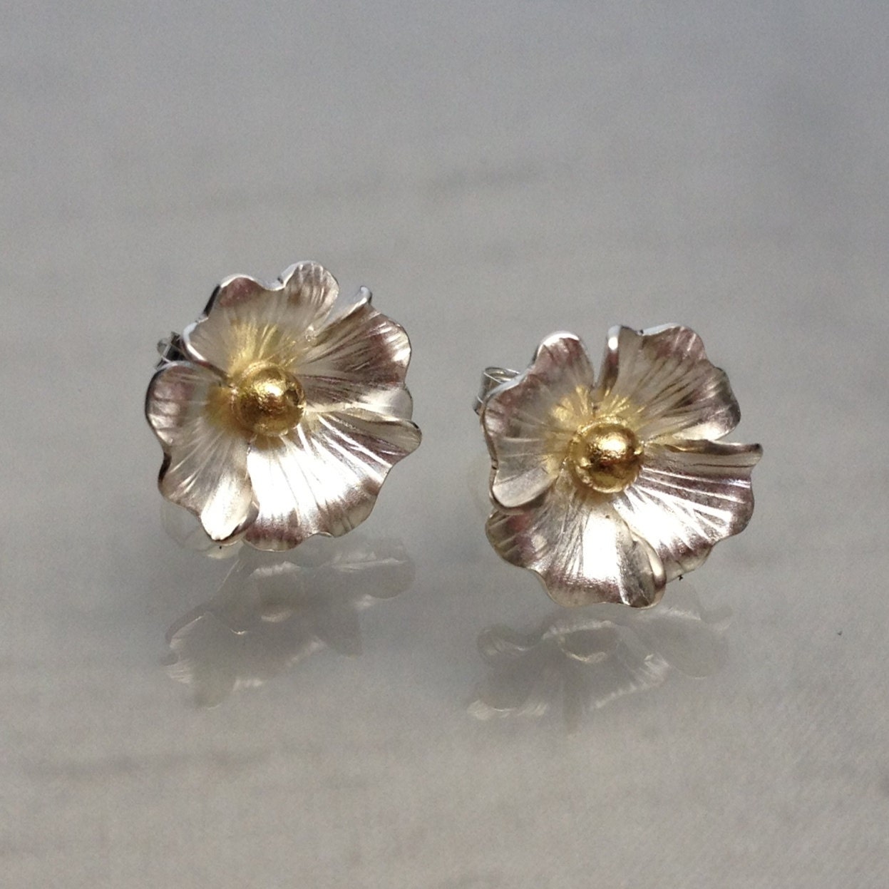 Ruffle Flower Stud Earrings