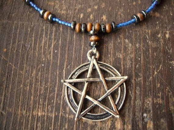 Pentagram/Pentacle/Pagan/Protection/Witchcraft/Wicca/ Elemental/Spirit Charm Necklace by TheReflectivePause.etsy.com