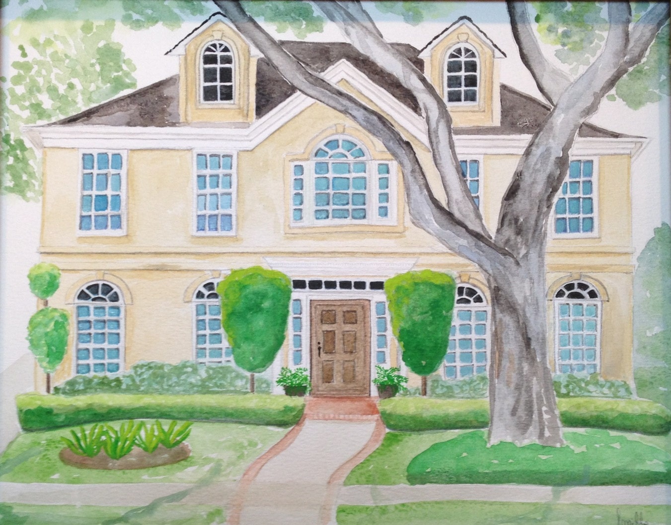 House Portrait  by Commission- original watercolor or acrylic