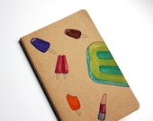 Popsicle Dream - Hand Drawn Pocket Journal Moleskine Cahier Notebook - Summer Colorful Popsicles