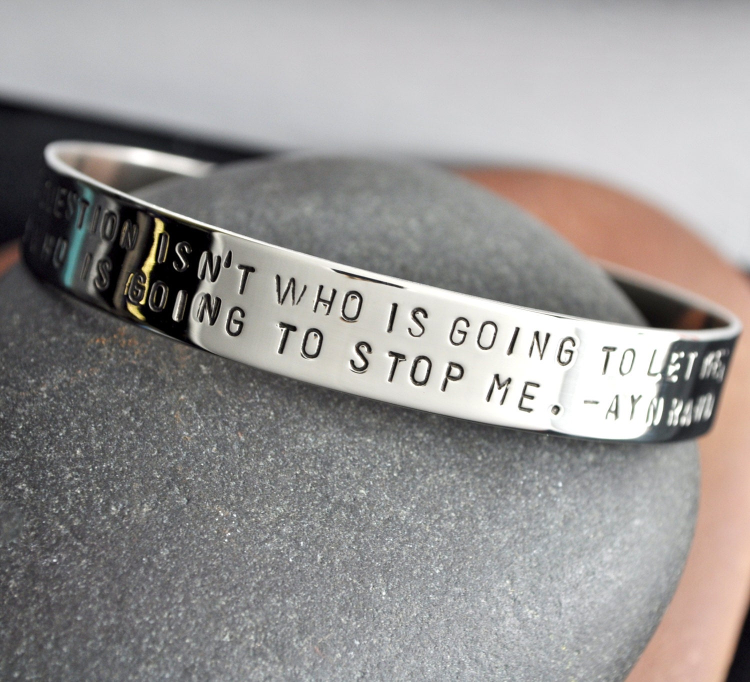 3/8" Two Line Long Quote Cuff Personalized Bracelet