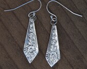 delicate flower earring, silver, eco friendly, art deco, feminine, I love you, best friend