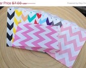 ON SALE NOW Chevron and or Polka Dotted Gusseted Favor Treat Bags.. 24Ct...Pick Your Color(s)