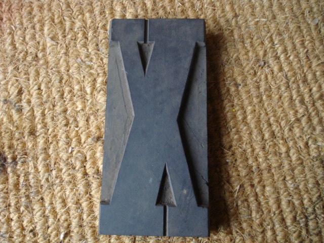 Vintage Huge 6 3/8" Wood Type Print Printers Block Letter X Letterpress